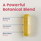 NativePath Native Berberine HCl 3-in-1 Complex with Chromium & Bitter Melon Extract - 500mg Premium Metabolic Support - 60 Capsules