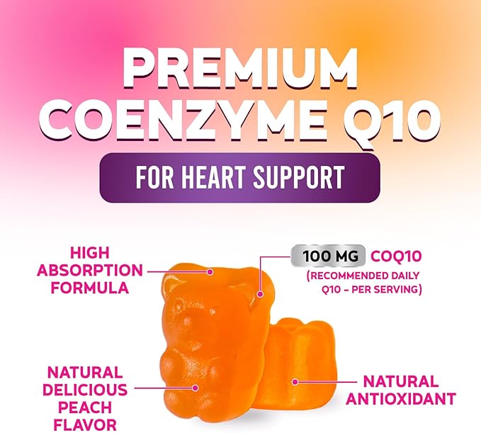 CoQ10 Gummies 100mg Per Serving - 3X Strength, High Absorption, Antioxidant Supplement for Heart Health Support & Energy Production, Ultra Coenzyme Q10 Vitamins, Coq 10 Supplements - 120 Gummies