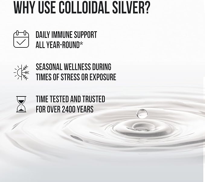 Sovereign Silver Immune Support - Colloidal Silver, Bio-Active Silver Hydrosol, 10 ppm, Liquid Dropper, 2 Fl Oz, (59 mL)