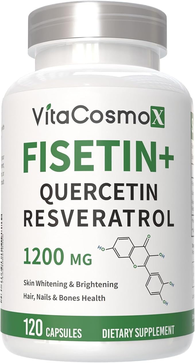Fisetin Quercetin Resveratrol Supplement, 1,200 mg, 120 Veggie Capsules 100% Vegetarian, Non-GMO & Gluten Free (3)