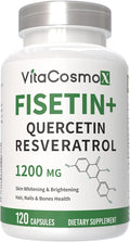Fisetin Quercetin Resveratrol Supplement, 1,200 mg, 120 Veggie Capsules 100% Vegetarian, Non-GMO & Gluten Free