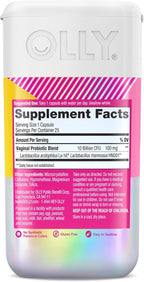 OLLY Happy Hoo-Ha Capsules, Probiotic for Women, Vaginal Health and pH Balance, 10 Billion CFU, Gluten Free - 25 Count
