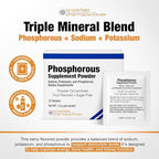 Phosphorus Supplements 12 Packets, Dietary Supplements Powder with Sodium Phosphate and Potassium Phosphate, Fruit Flavored Phosphorous Supplement Powder for Electrolyte, Bone Health & Kidney Health