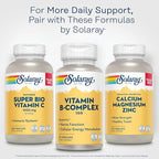 SOLARAY Vitamin B Complex 100mg - Cellular Energy, Nerve and Heart Health Support - Supplies All 8 B Complex Vitamins - Vitamin B12, B1, B2, B3, B6, Niacin, Folic Acid and Biotin - Vegan, 50 Servings