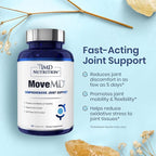 1MD Nutrition MoveMD & VisionMD Joint Support & Eye Care - Collagen, Hyaluronic Acid, Astaxanthin, OptiLut Lutein, Zeaxanthin
