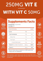 Lunakai USA Made Vitamin E Gummies 400IU with Vitamin C - Delicious, Vegan, Non-GMO Supplement for Daily Skin & Eye Support - 3 Pack