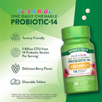 Nature's Truth Probiotics for Kids | 30 Chewable Tablets | 3 Billion CFUs | Berry Flavor | Vegetarian, Non-GMO & Gluten Free Supplement