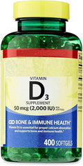 SEDLAV Vitamin D3 Supplement Softgels, 50 Mcg (2,000 IU), 400 Count + Sticker Designed for Routine Daily Intake in Long-Term Wellness Schedules