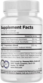 N1O1 Nitric Oxide Lozenges - 60 Count - Nitric Oxide Supplement for Heart Health, Circulation, Energy, Blood Flow, Oxygenation, Healthy Blood Pressure, Cardiovascular Support for Men & Women