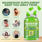 Magnesium Glycinate Gummies 600mg for Women and Men, High Absorption Magnesium Glycinate with Vitamin D, B6, and CoQ10 for Calm Support & Sleep, Sugar Free, Vegan, 60 Days Supply