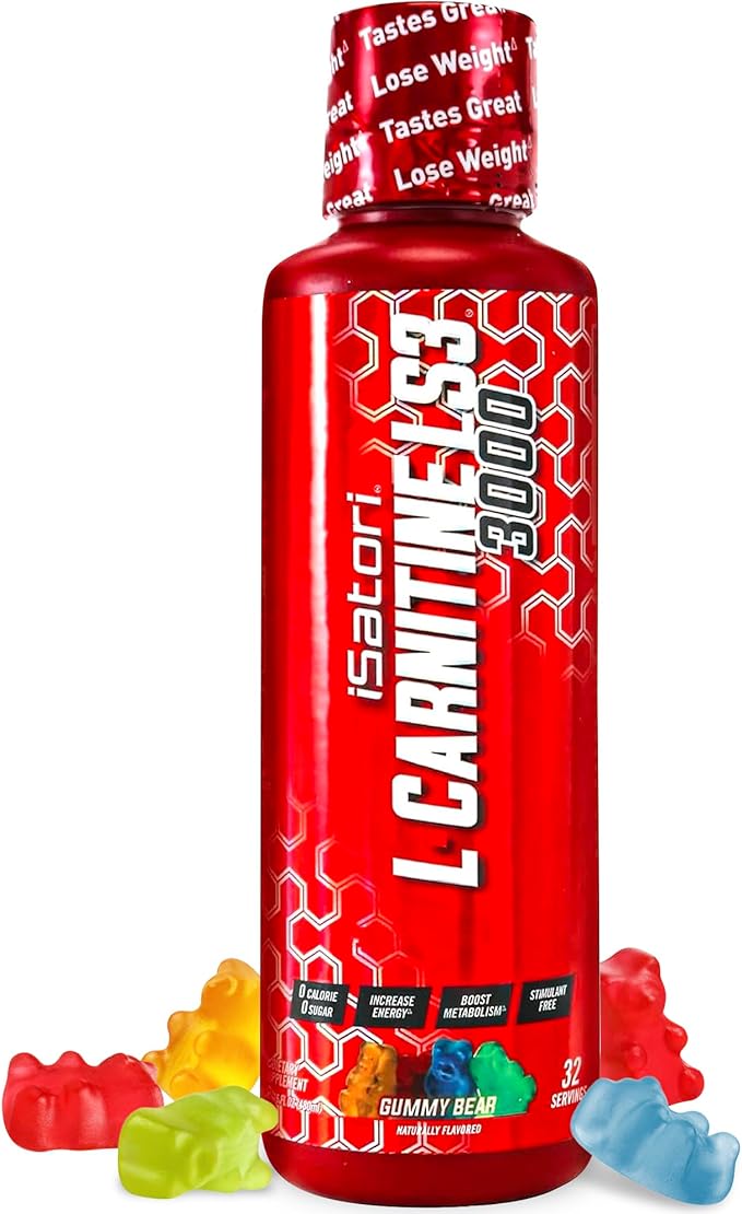 iSatori L-Carnitine LS3 3000, Triple-Blend Liquid L Carnitine Supplement, with Acetyl & Tartrate, Stimulant Free, Low Calories, Sugar & Gluten Free, Keto-Friendly, Gummy Bear Flavor (32 Servings)