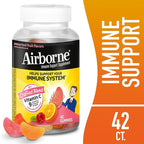 Airborne 750mg Vitamin C Immune Support Supplement Gummies for Adults, Assorted Fruit Flavor, Gluten Free Crafted Blend with Powerful Antioxidants Vitamins A C & E, 42 Gummies (4 Pack)