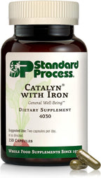 Standard Process Catalyn with Iron - Supplement for Energy & Metabolism Support - Includes Vitamins A, C & D - Non-Dairy & Non-Soy - 150 Capsules (75 Servings)