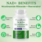 NAD Supplement, Nicotinamide Riboside, NAD 910MG Liposomal Supplements for Women & Men, NAD+ Supplement for Anti Aging and Cell Regeneration -120 Capsules