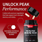 Snap Supplements Testosterone Booster for Men - Promotes Muscle Growth, Booster for Men, Enhancing Natural Energy, Stamina and Strength, 90 Capsules (30 Servings, 1 Month Supply)