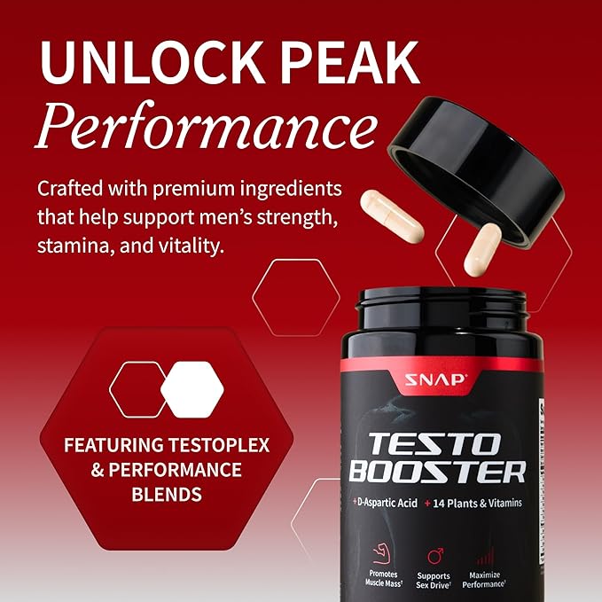 Snap Supplements Big Boy Bundle, Includes Prostate Health with Saw Palmetto for Men, Testo Booster for Men & Nitric Oxide Booster, 90 Capsules Each