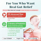 6-in-1 Daily Fiber Powder Supplement, Premium Acacia Fiber for Digestive & Gut Health, Sugar Free, GLP-1 Friendly Fiber Powder with Prebiotic, Probiotics, Collagen Peptides & Electrolytes - For Women