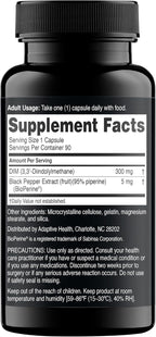 Nugenix Essentials DIM Supplement 305 mg Diindolylmethane & BioPerine for Hormone Balance, 90 Capsules