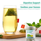 50 Peppermint Tea Bags, Herbal Mint Tea Bags, Traditional Dried Peppermint Leaves, Caffeine-Free, Supports Healthy Digestion, Stress Relief
