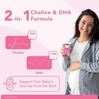 GOJOY NATURALS Prenatal Gummies with Choline & DHA - Preconception, Pregnancy & Postnatal Vitamins for Women - Choline 250mg + DHA 150mg - Vegan, Sugar-Free, Non-GMO
