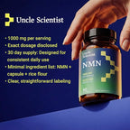 Nicotinamide Mononucleotide NMN 1000 mg - High Strength Formula - Adult Daily Supplement (60 Capsules, 30 Servings)