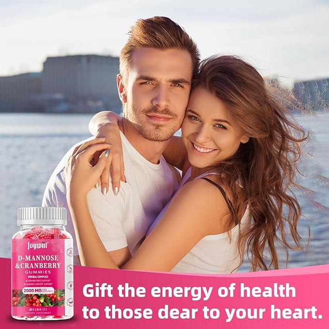 D-Mannose Gummies 2000mg with Cranberry 500mg & Hibiscus - D Mannose Chewable Supplements for Women - Liver, Bladder Flush & Urinary Tract Cleanse Health Supplement - 120 Count