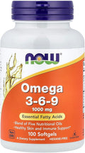Now Foods Omega 3-6-9, 1,000 mg, 100 Softgel