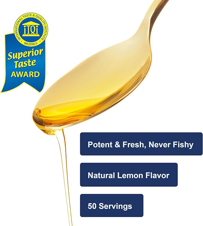 Carlson - Cod Liver Oil, 1100 mg Omega-3s, Liquid Fish Oil Supplement, Wild-Caught Norwegian Arctic, Sustainably Sourced Nordic Liquid, Lemon, 250 ml
