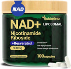NAD+ Supplement with, Nicotinamide Riboside & Resveratrol 900mg – Anti-Aging Support for Women & Men, NMN Alternative, Vegan Non-GMO - 100 Capsules