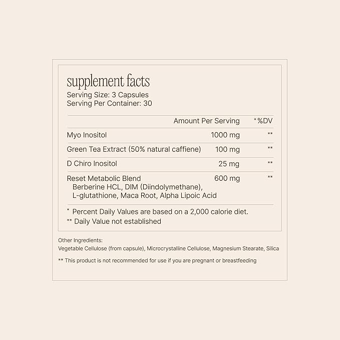 Paulina FITNESS Reset AM Metabolism and Hormone Support Supplement | Appetite Regulation, Metabolism Support, Enhanced Energy and Mood, Hormones | for Holistic Wellness | 90 Capsules