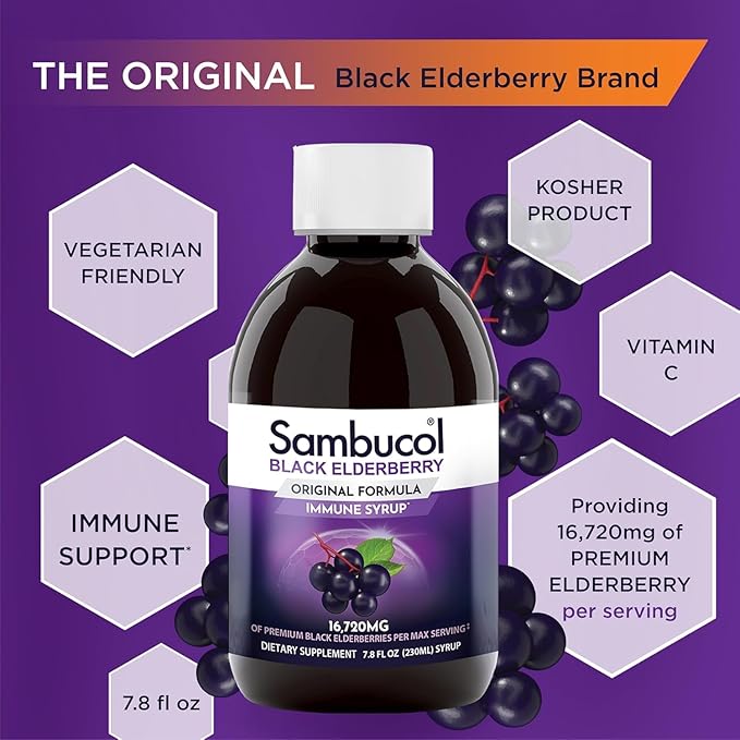Sambucol Black Elderberry Syrup Original Formula, 7.8 Ounce Bottle