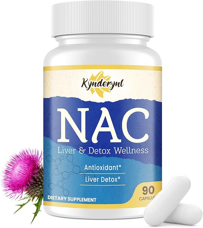 NAC Supplement N-Acetyl Cysteine | High Dose NAC 1000mg for Liver Focused | N-Acetyl-L-Cysteine with Milk Thistle & Glutathione | NAC Capsules 45-Count Vegan