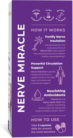 Nerve Miracle Maximum Strength Supplement | Nerve Health Support | Legs, Feet, Hands, Toes | Mega Dose of Alpha Lipoic Acid ALA & Vitamin B12 (Pack of 2)