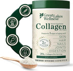Great Lakes Wellness Collagen Peptides Powder – Supports Skin, Hair, Nails, Joints & Digestion – Hydrolyzed, Quick Dissolve, Non-GMO, Keto & Kosher – Pure Collagen Protein (16 oz, 22 Servings)