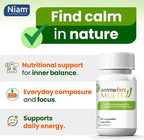 NIAM Laboratorios Ashwagandha KSM-66 & Saffron Supplement | Stress Relief, Mood & Emotional Balance | Vitamin B & Magnesium | Natural Pills for Mental Relaxation | 30 Capsules | AnimaFort Multi