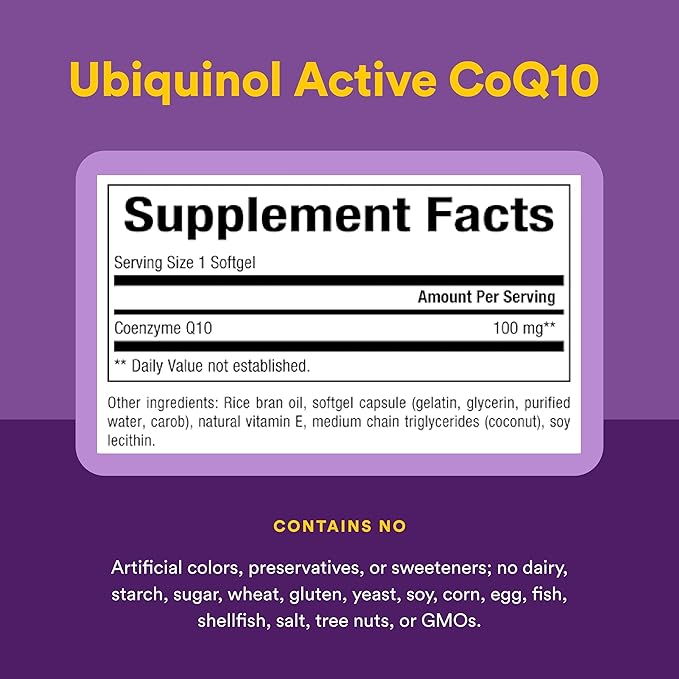 Natural Factors Coenzyme Q10 - Antioxidant Support Supplement Supports Cellular Energy Production - Better Absorption Aids Healthy Heart Function - 100 mg, 240 Softgels (240 Servings)