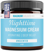 Magnum Solace Magnesium Lotion – Nighttime Magnesium Cream – Apply to Legs, Arms or Chest - Topical Magnesium Chloride – USA Made and Safe for Kids (Unscented)