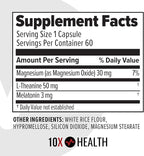 10X Health Sleep Supplements for Adults - 60 Capsules - Melatonin 3mg, L Theanine, Magnesium Supplement, Magnesium Oxide for Deep, Better Rest & Relaxation - 3-in-1 Natural Sleep Support