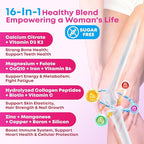 2 Pack Calcium Gummies for Women, Calcium Citrate 1200mg with Vitamin D3 K2, Collagen & Biotin, B0ne, Teeth, Immune & Hormone Support, Sugar Free, Non-GMO, Gluten-Free, Strawberry Flavor, 180 Count
