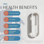 Vykee Nutrition Zinc – Daily Wellness Supplement | Nourish Your Skin for a Radiant Glow | Immune Support & Enhance Digestion | 90 Capsules