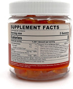 Organic Vitamin C Gummies 120mg for Adults, Sugar Free, Daily Immune Defense, Raw Antioxidant, 100% Whole Food Chewable Vitamin C Supplement from 1200mg Berries & Fruits for Collagen, Vegan, 60 Counts