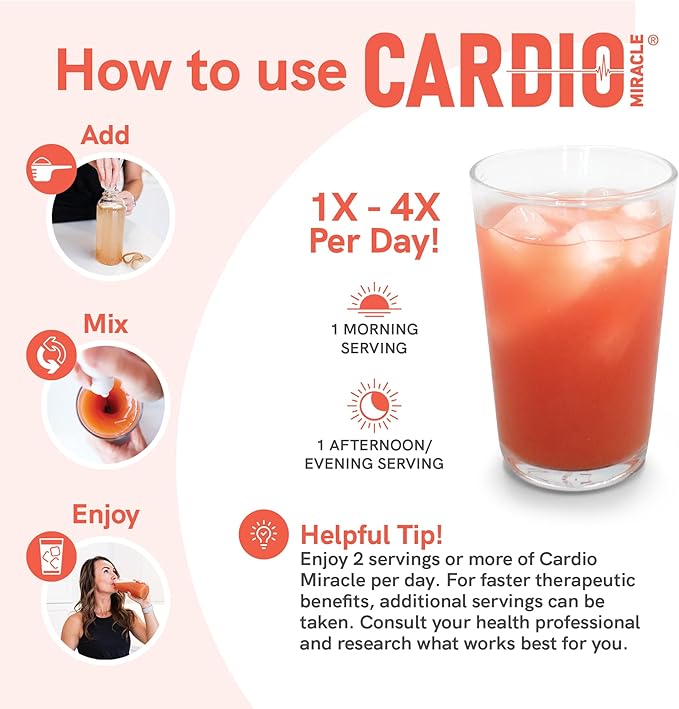 Cardio Miracle Nitric Oxide Supplement 30 Servings - Beet Root Powder with L-Arginine to Support Circulation, Blood Flow, Energy, Endurance, Stamina & Heart Health for Men and Women
