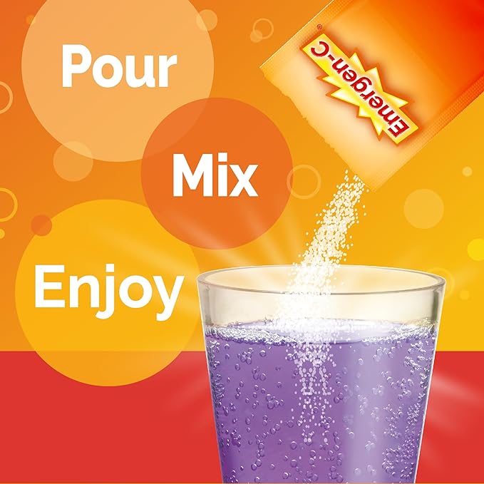 Emergen-C Elderberry Fizzy Drink Mix, Elderberry Immune Support, Natural Flavors, With High Potency Vitamin C, 18 Count