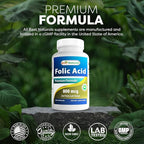 Best Naturals Folic Acid 800 mcg 240 Capsules (Pack of 2)