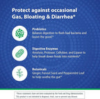 Florastor Advanced Gas and Bloat Probiotic, Digestive Enzymes and Botanicals, Plus Probiotics for Digestive Health, 30 Capsules