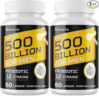 Probiotics for Men, 500 Billion CFUs & 12 Strains Mens Probiotic with Turmeric Cranberry, Goji, Gut Health for Men, for Digestive Health, Gut, Bloating & Gas, Immune, Energy Support, 60-Day Supply