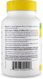 Healthy Origins Probiotic 30 Billion CFUs, 60 Veggie Capsules - 8 Clinically Studied Strains Including Lactobacillus & Bifidobacterium - Supports Microbiome, Gut & Immune Health- 2 Month Supply
