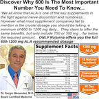 Neuroturna Support Supplement with 1200 mg Pure Alpha Lipoic Acid - Maximum Strength Formula with ALA + Vitamins + Minerals + Herbs - Best Natural Support - 180 Capsules