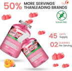 Magnesium Glycinate Gummies 1000mg, High Absorption Sugar Free Magnesium Potassium Supplement for Relaxation, Stress Relief, and Sleep Support for Adults & Kids - 90 Peach Gummies