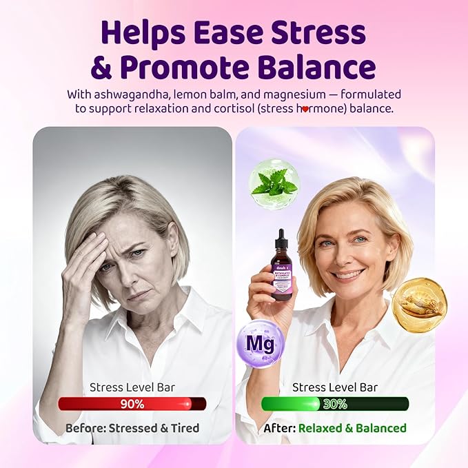 duwhot Women Methylated B-Complex Liquid Drops, Active B Vitamins B1 B2 B6 B9 (5-MTHF) & B12 1000 mcg, Vitamin C, Magnesium, Inositol, Choline & Herbal Blend for Energy, Stress Support, 2 Fl Oz
